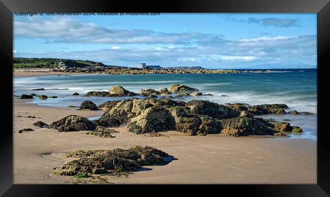 Sand, Sea, Sky in Hopeman Framed Print by Tom McPherson