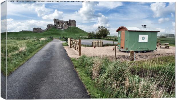 Duffus Castle and Kula Hut  Canvas Print by Tom McPherson