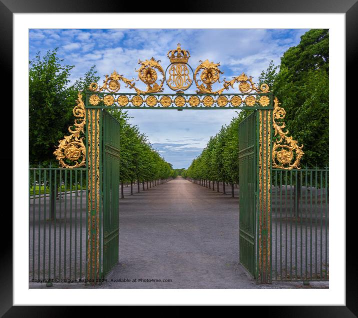 Golden Gate entrance at Drottningholm Palace  Framed Mounted Print by Maggie Bajada