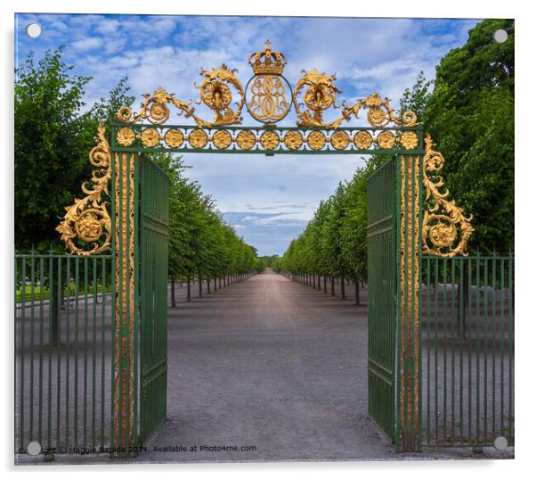 Golden Gate entrance at Drottningholm Palace  Acrylic by Maggie Bajada