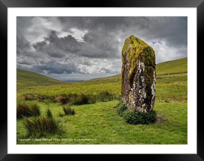 Maen Llia Standing Stone, Brecon Beacons  Framed Mounted Print by Heidi Stewart