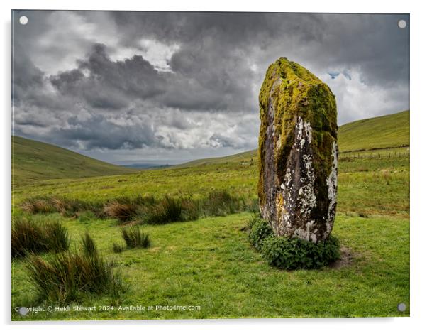 Maen Llia Standing Stone, Brecon Beacons  Acrylic by Heidi Stewart
