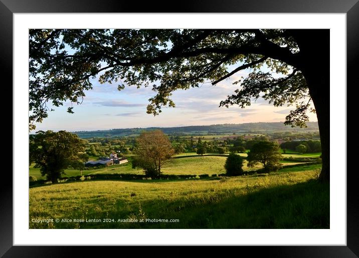 Worcestershire Sunset Landscape Framed Mounted Print by Alice Rose Lenton