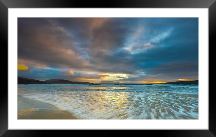 Scottish Highland Beach Sunset From Luskentyre Framed Mounted Print by Phil Durkin DPAGB BPE4