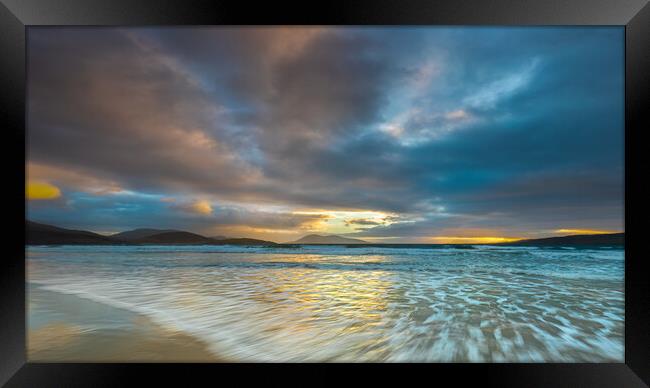 Scottish Highland Beach Sunset From Luskentyre Framed Print by Phil Durkin DPAGB BPE4