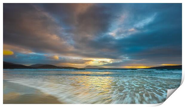Scottish Highland Beach Sunset From Luskentyre Print by Phil Durkin DPAGB BPE4
