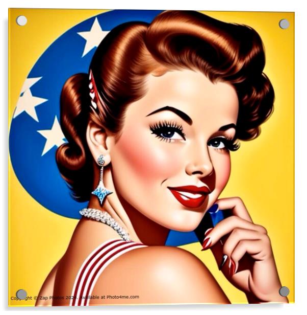 1950s Pin Up  Girl Glamour Acrylic by Zap Photos