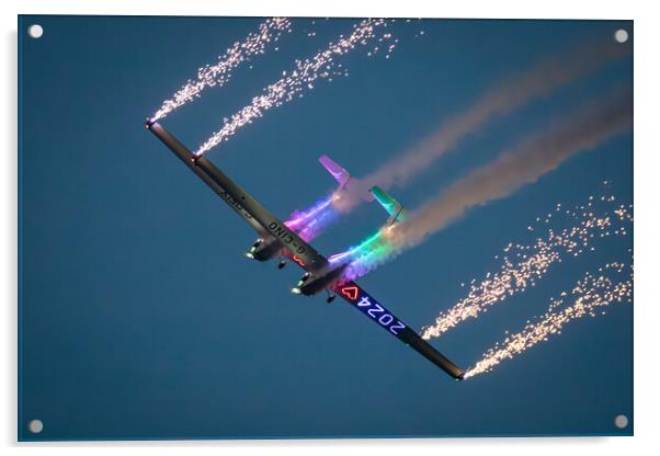 Nightglow Airborne Pyrotechnics Acrylic by J Biggadike