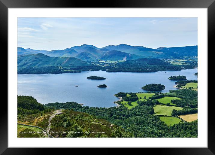 Aerial View Of Lake District UK Framed Mounted Print by Marianna Obino