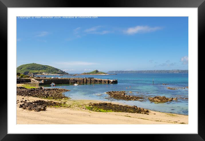 Herm Harbour and Beach, Guernsey Framed Mounted Print by Pearl Bucknall