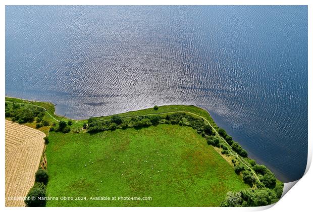 Lake District Aerial View Print by Marianna Obino