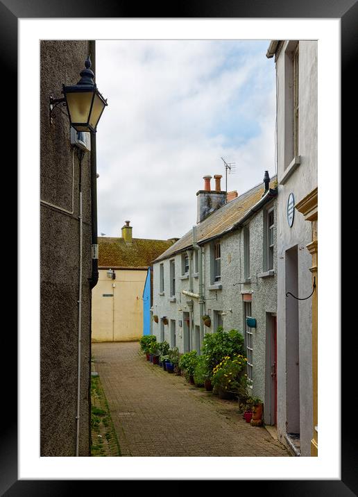 Tenby Gas Lamp Street Framed Mounted Print by John Gilham