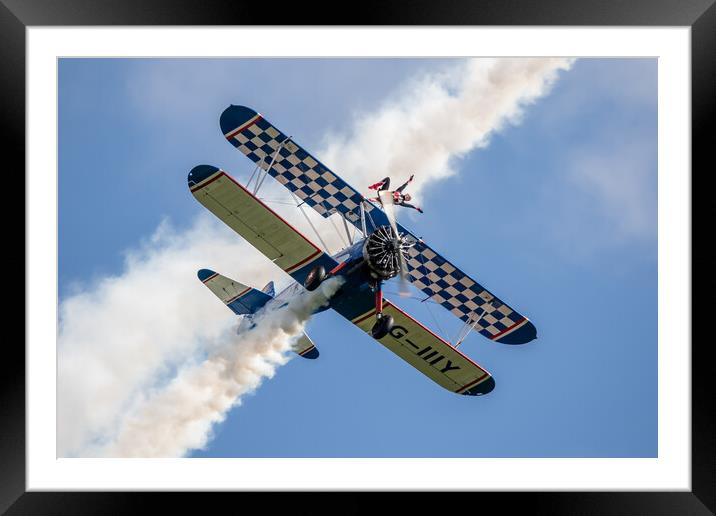 AeroSuperBatics Wingwalkers Boeing Stearman Framed Mounted Print by J Biggadike