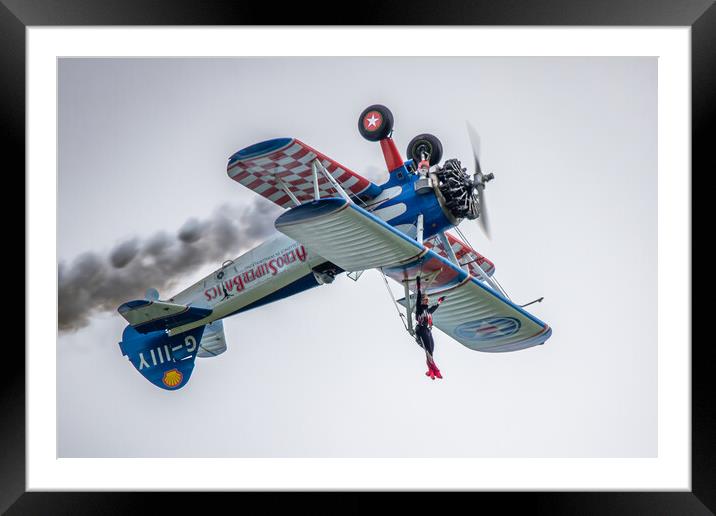 AeroSuperBatics Wingwalkers Boeing Stearman Framed Mounted Print by J Biggadike