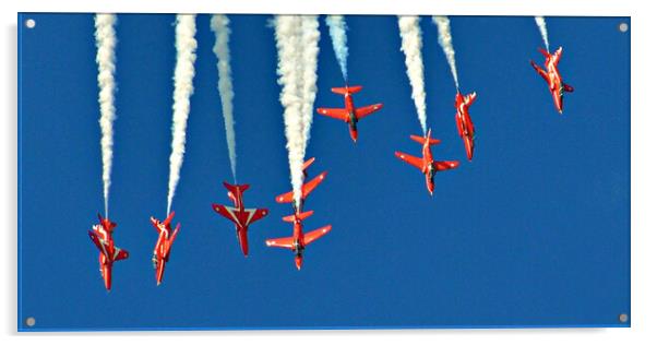 RAF Red Arrows Hawk T1:  Acrylic by Allan Durward Photography