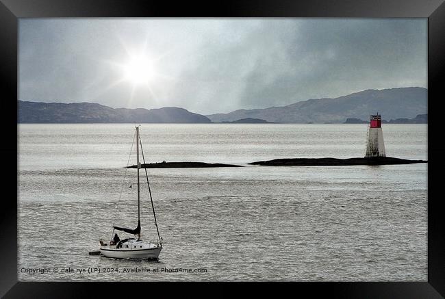 Moody Sunrays Over Sea ISLE OF MULL Framed Print by dale rys (LP)