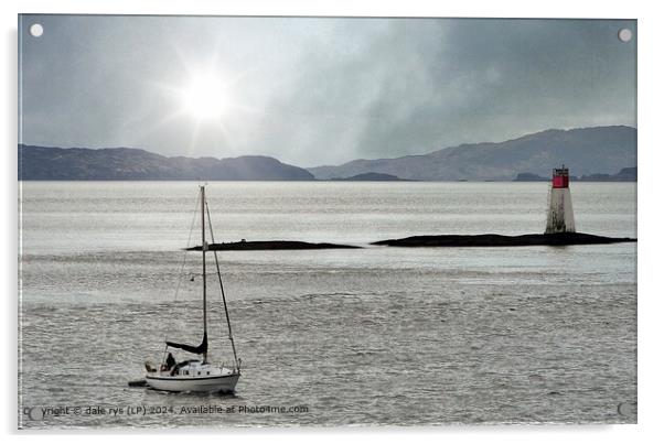 Moody Sunrays Over Sea ISLE OF MULL Acrylic by dale rys (LP)
