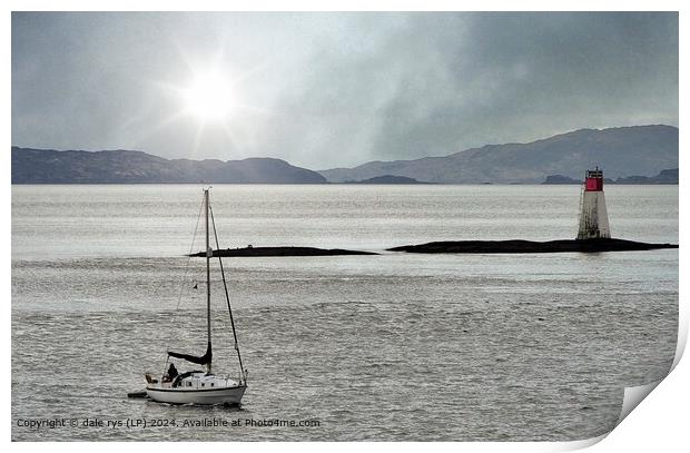 Moody Sunrays Over Sea ISLE OF MULL Print by dale rys (LP)