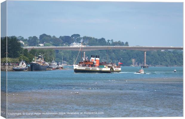 PS Waverley River Torridge Arrival Canvas Print by Daryl Peter Hutchinson