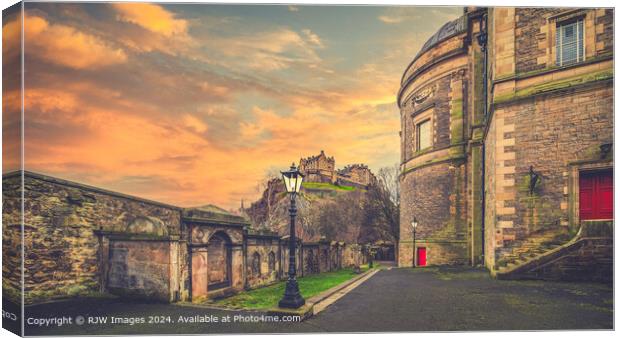 Edinburgh Castle Sunset Canvas Print by RJW Images