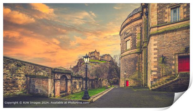 Edinburgh Castle Sunset Print by RJW Images