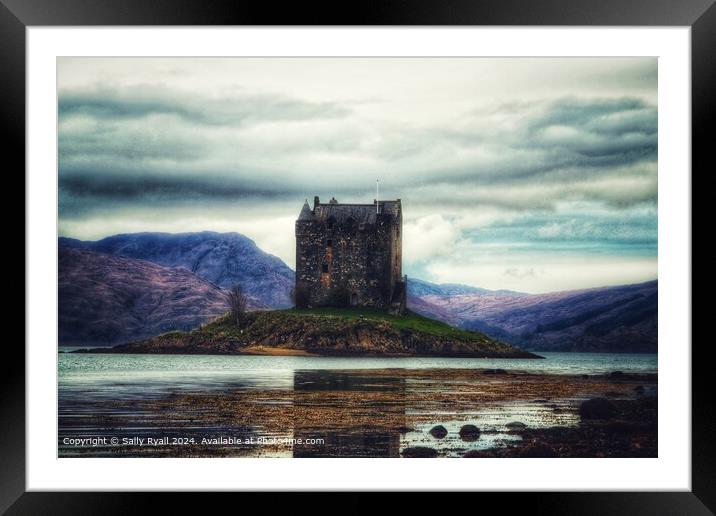 Castle Stalker Reflections Framed Mounted Print by Sally Ryall