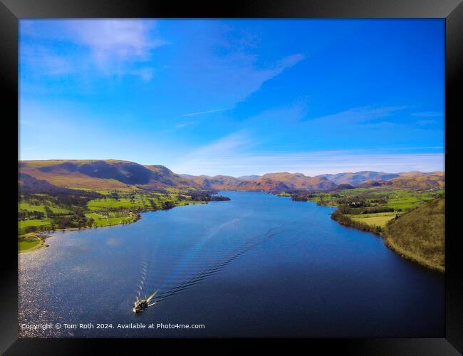 Ullswater Steam Boat Tranquility Framed Print by Tom Roth