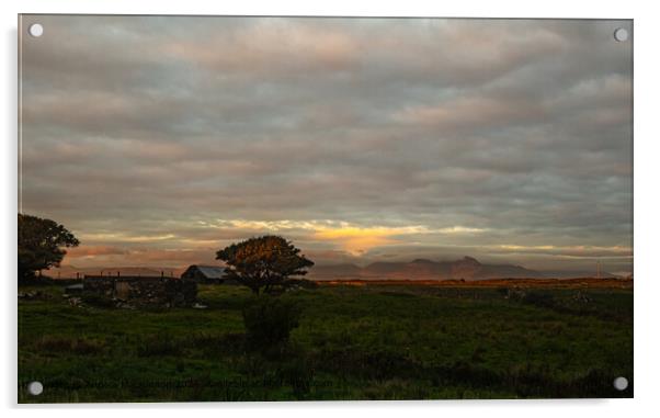 Doohulla Ballyconneely Ireland Sunset Acrylic by Angela MacKinnon