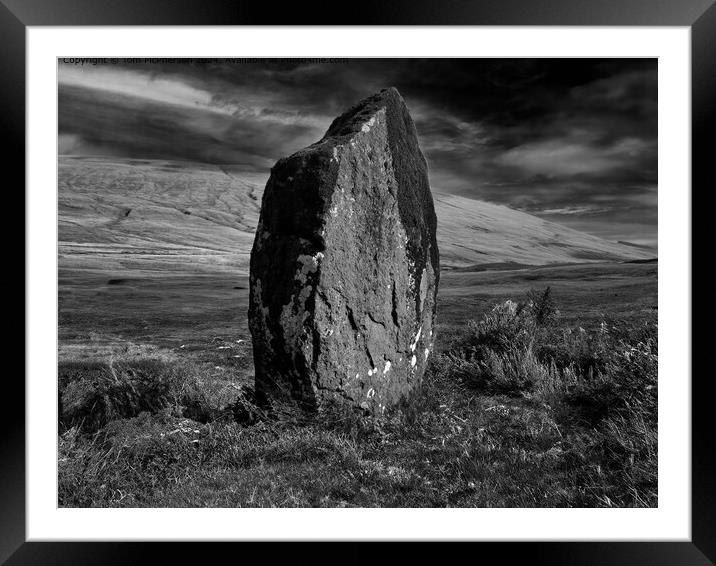 Maen Llia Standing Stone Framed Mounted Print by Tom McPherson