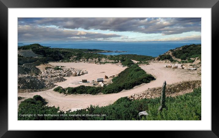 Clashach Quarry Landscape: Red Sandstone & Sea Framed Mounted Print by Tom McPherson