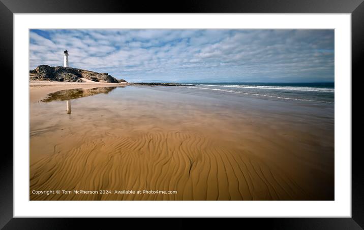 Covesea Lighthouse Sand and Sea Framed Mounted Print by Tom McPherson