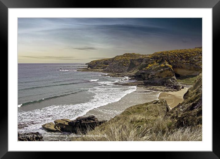 Cove Bay, Hopeman: Serene Beachscape Framed Mounted Print by Tom McPherson