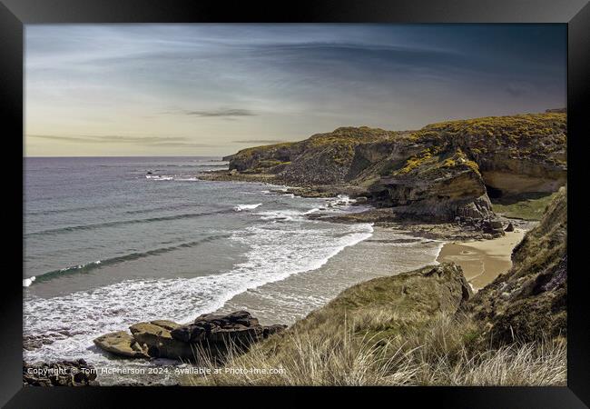 Cove Bay, Hopeman: Serene Beachscape Framed Print by Tom McPherson