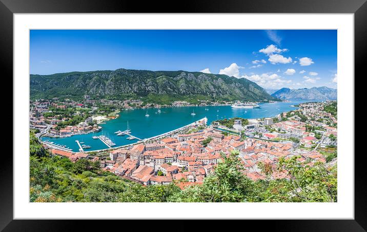 Kotor old town panorama Framed Mounted Print by Jason Wells