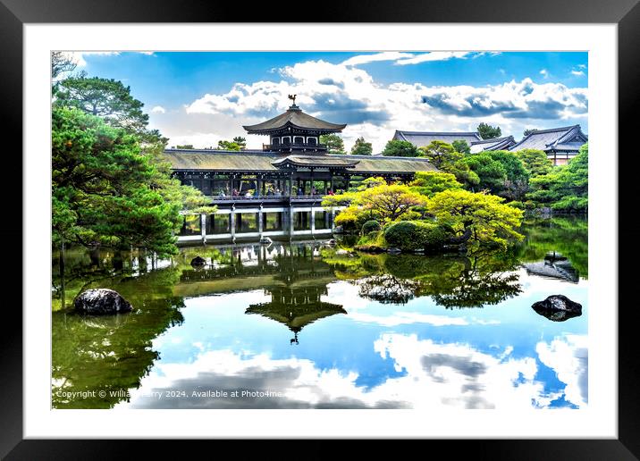 Peace Bridge Reflection Kyoto Framed Mounted Print by William Perry