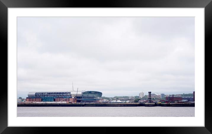 Liverpool Stadium Cityscape Framed Mounted Print by Victor Burnside