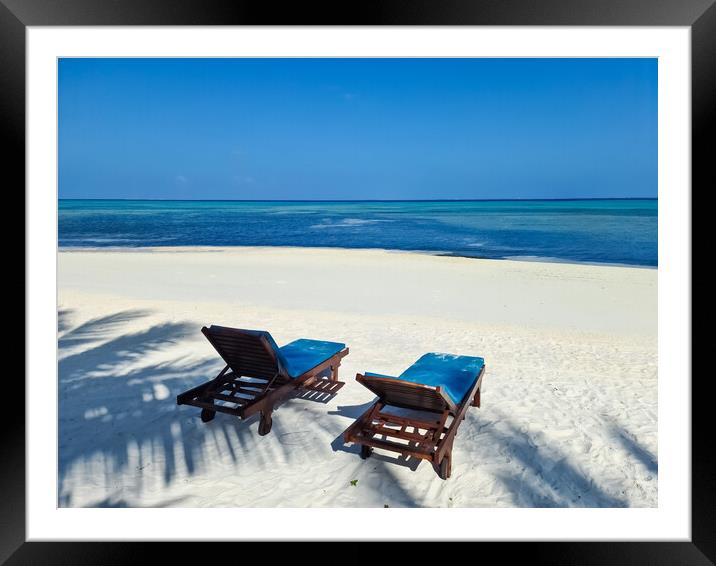 Maldives Paradise Beach Framed Mounted Print by Michael Piepgras