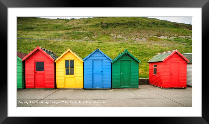 Vibrant Beach Huts, Whitby Seafront Framed Mounted Print by Ironbridge Images