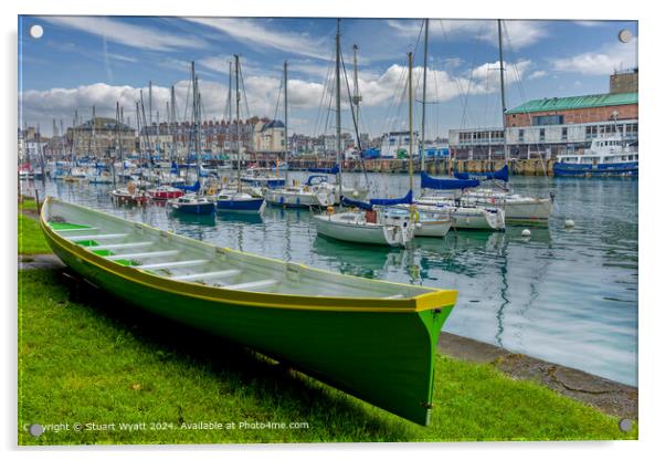 Weymouth Harbour: Pilot Rowing Gig Acrylic by Stuart Wyatt
