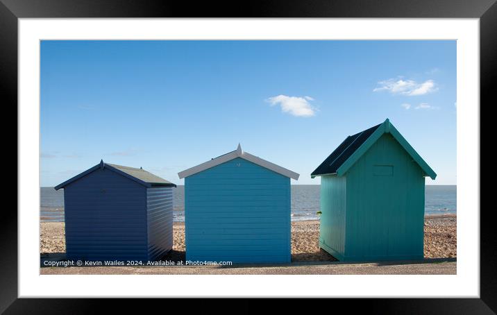 Blue Beach Huts  Framed Mounted Print by Kevin Wailes