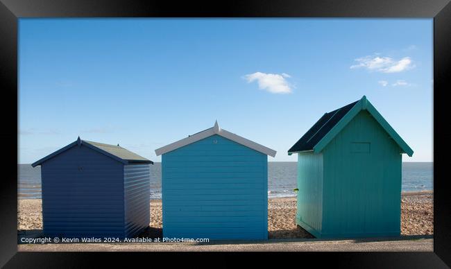 Blue Beach Huts  Framed Print by Kevin Wailes