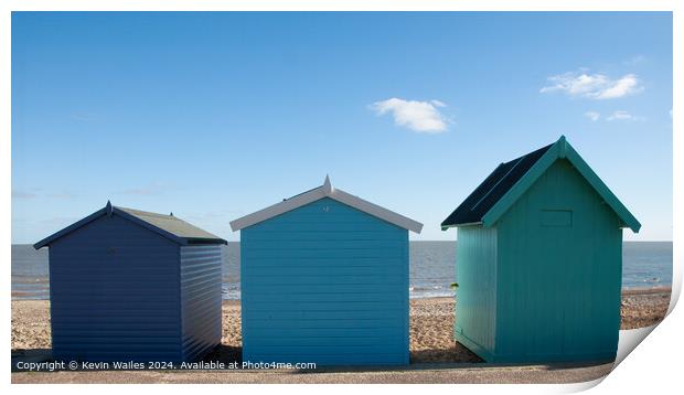 Blue Beach Huts  Print by Kevin Wailes