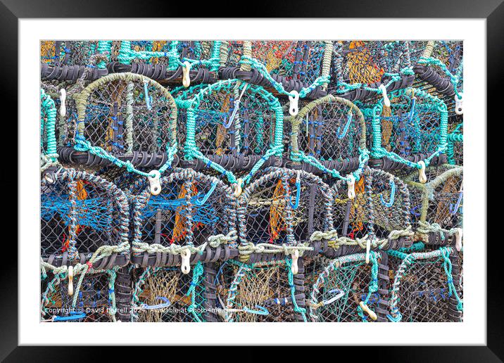 Staithes Harbour Lobster Pots Framed Mounted Print by David Barrell