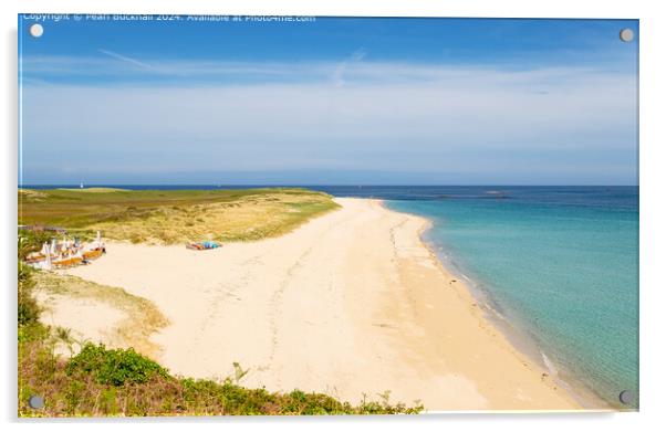 Shell Beach on Herm Island, Guernsey Acrylic by Pearl Bucknall