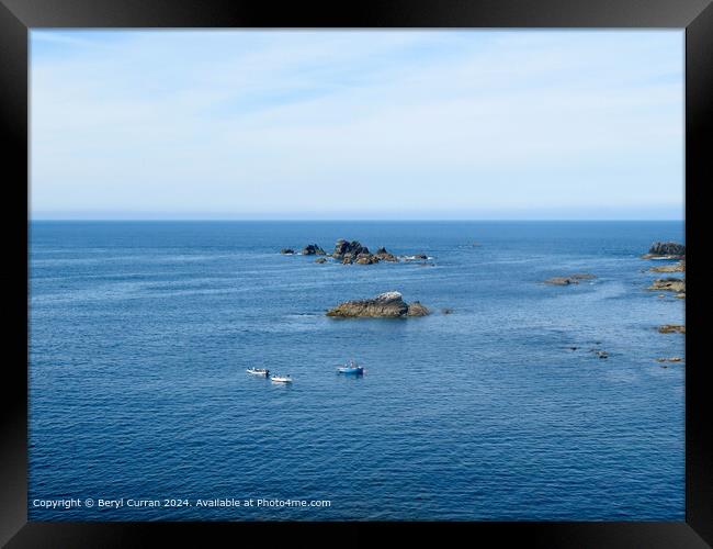  Fishing Boats at The Lizard Framed Print by Beryl Curran