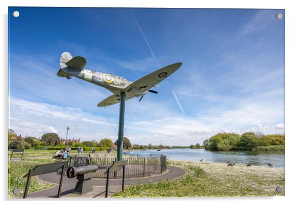 Spitfire Replica Fairhaven Lake Acrylic by Jason Wells