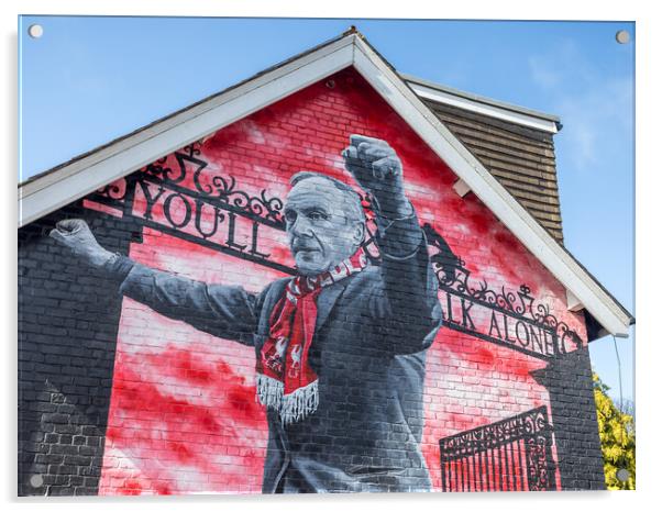 Anfield Road Bill Shankly Mural Acrylic by Jason Wells