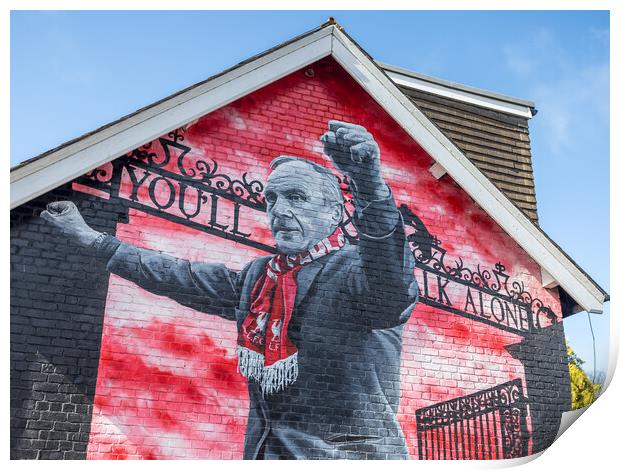 Anfield Road Bill Shankly Mural Print by Jason Wells