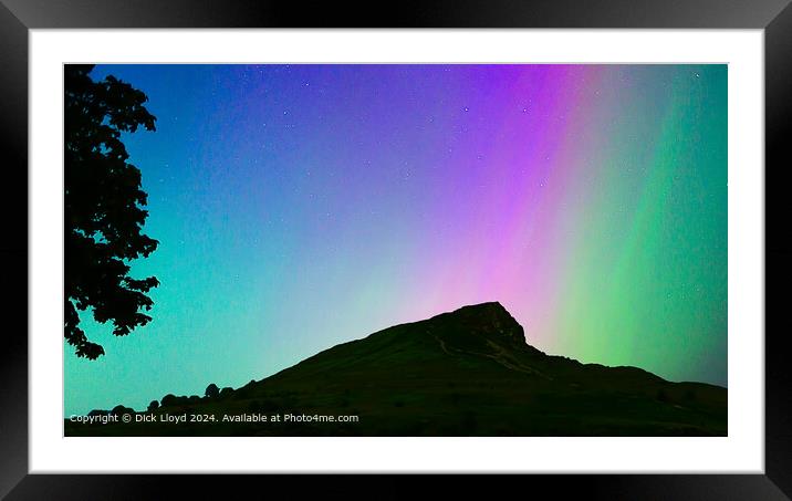 Roseberry Topping Northern Lights Framed Mounted Print by Dick Lloyd