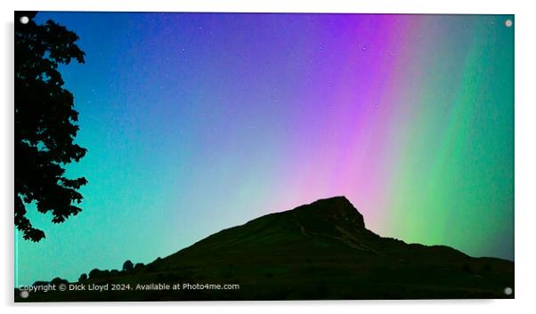Roseberry Topping Northern Lights Acrylic by Dick Lloyd